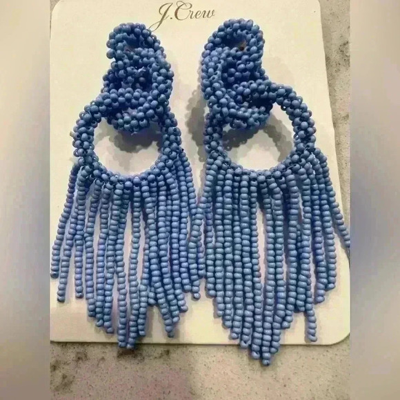 J Crew Beaded Fringe Earrings - Picture 2 of 2